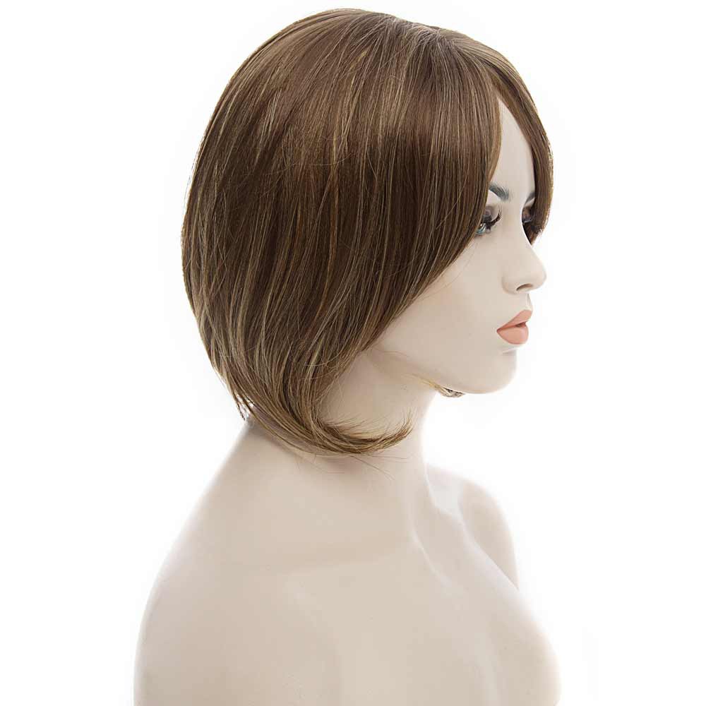 Fashion Bob Hairstyle Side Bang Medium Straight Mixed Color