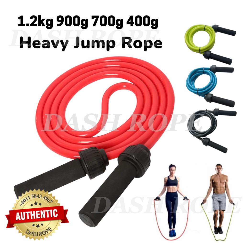 DASHROPE 1.2kg 900g 700g 480g 400g Heavy Jump Rope Weighted Skipping Ropes Berat Sports Fitness Gym MuayThai Exercise