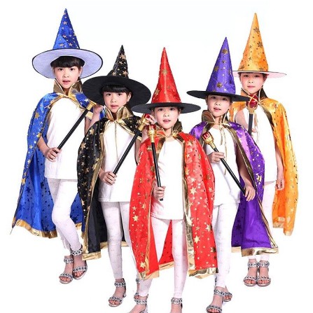 🔥Malaysia Ready Stock🔥Witch Cloak Halloween Cosplay Costume Child Girl ...