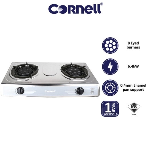 Cornell 8 Jets Burner Stainless Steel Panel Gas Stove CGSS1252SS