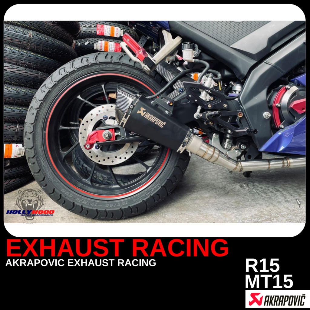 Exhaust Full System Akrapovic Yamaha R15 Dan Mt15 Racing Knalpot Akra Untuk R15v3 Mt15 Siap