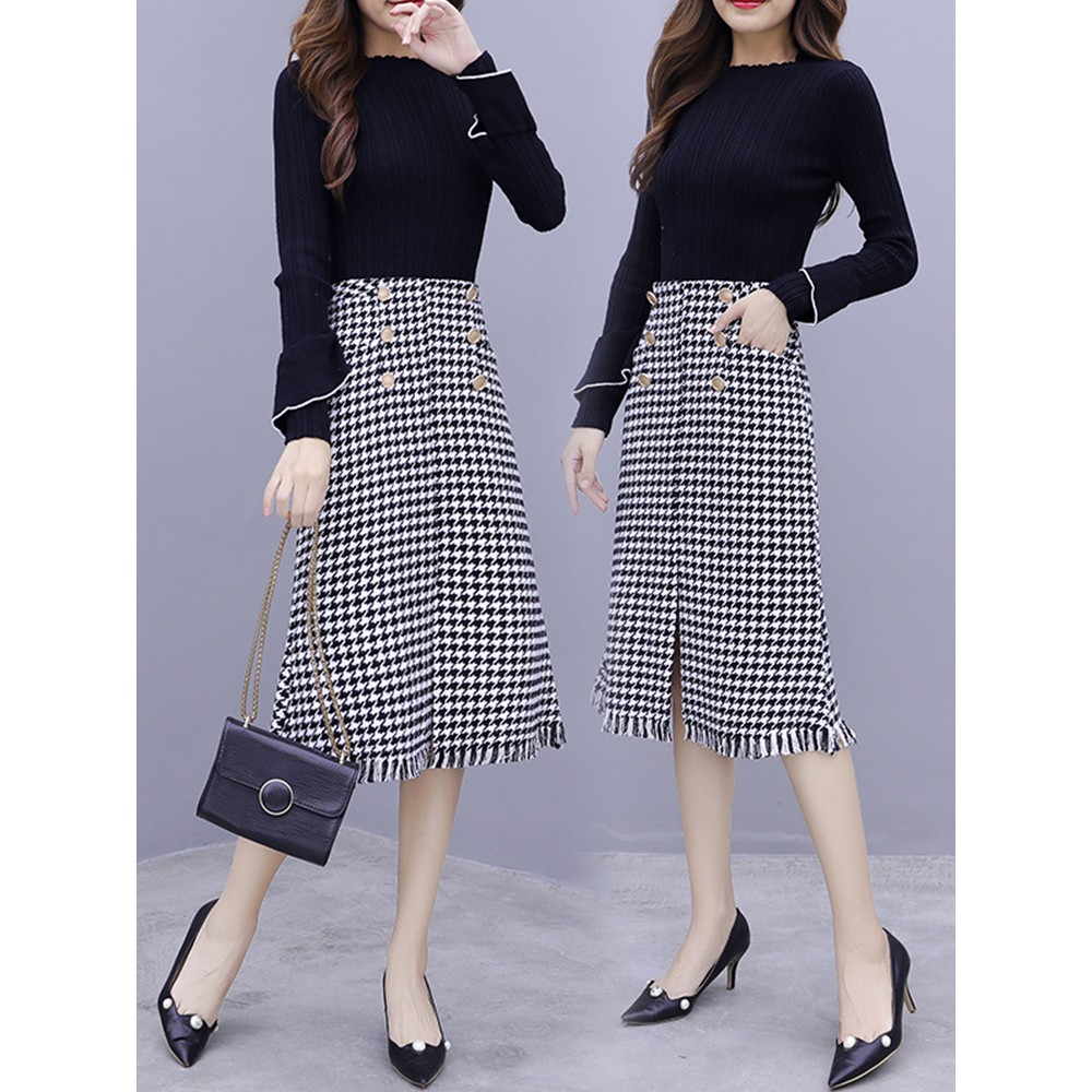 two piece sweater dress set