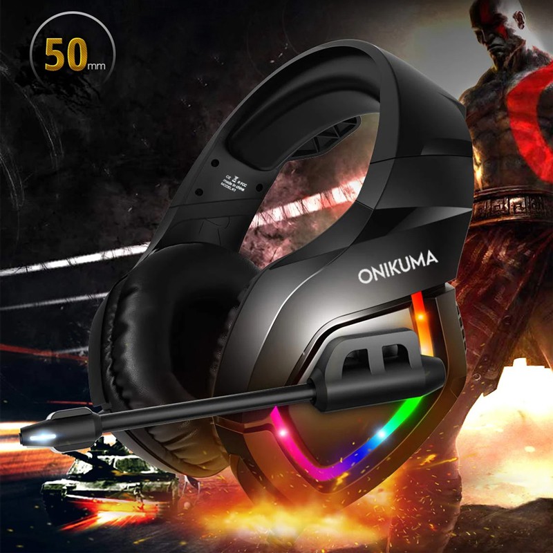 ONIKUMA K1B RGB Professional Gaming Headset Noise-Cancellation
