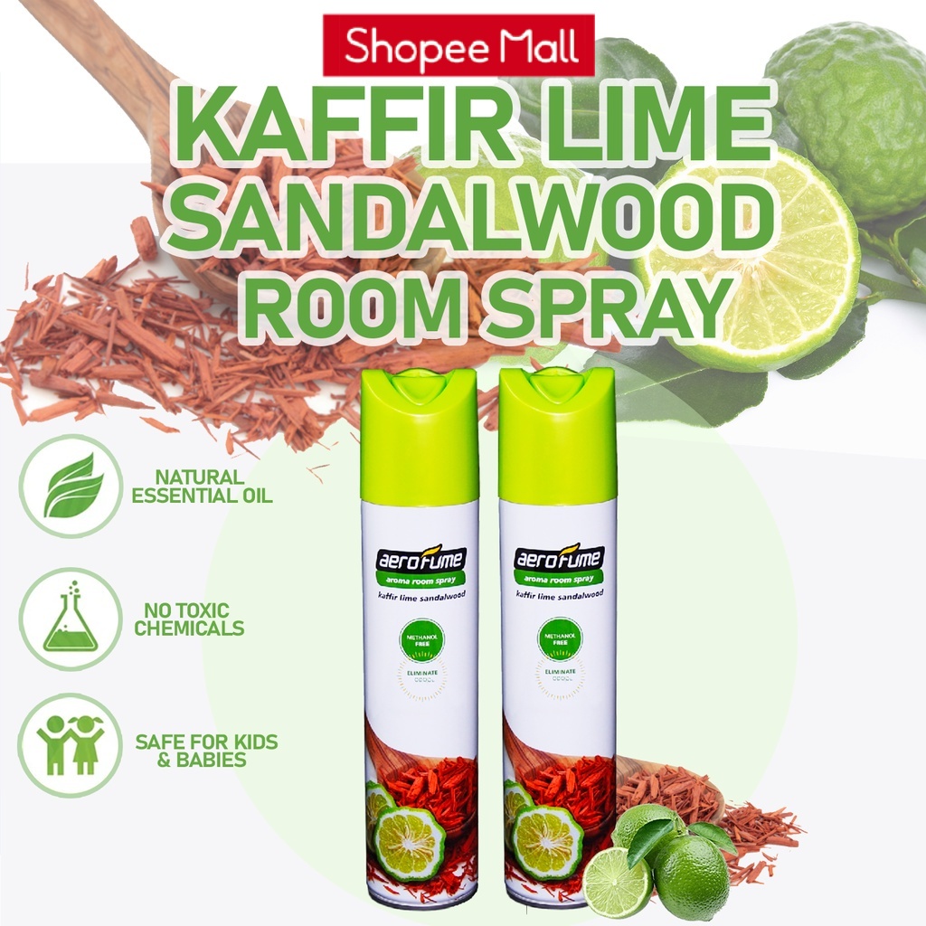 Aerofume Aroma Spray Air Freshener Twin Pack Kaffir Lime Sandalwood