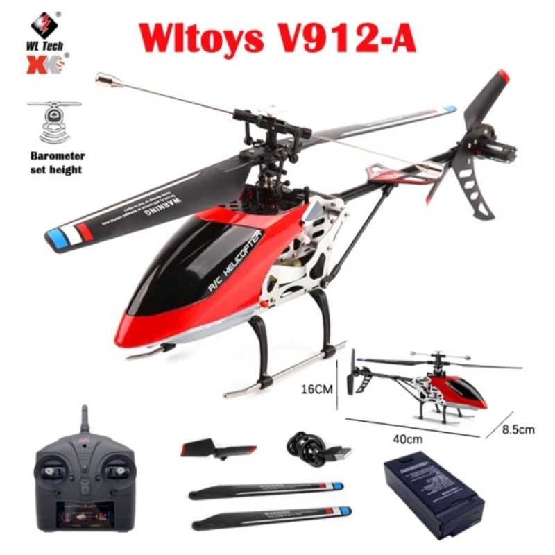 WLtoys V912-A RC Helicopter 4CH 2.4G Fixed Height Helicopter Dual Motor  Upgraded V912 Quadcopter Aircraft Toys | Shopee Malaysia