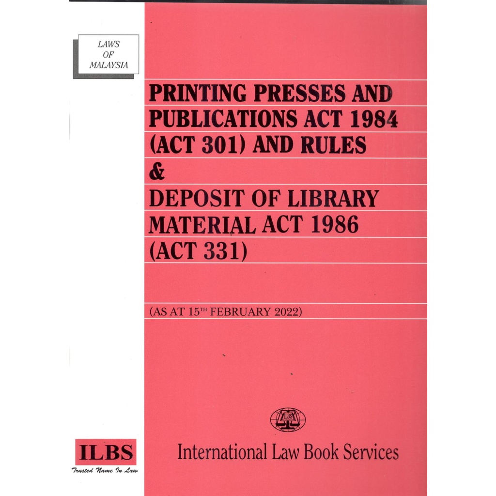 printing presses and publications act