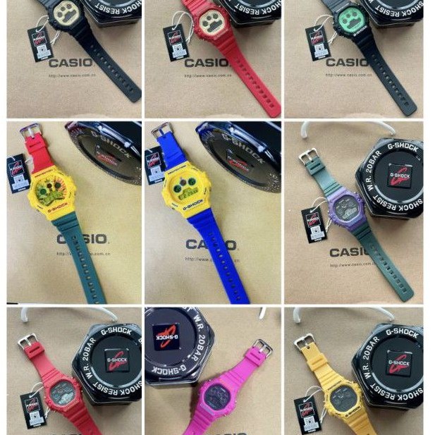 Ready Stock) Jam Tangan Unisex Gshock Digital Tapak Kucing Rasta 