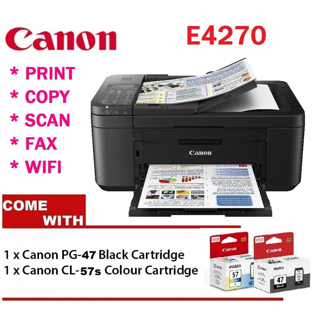 Canon PIXMA E4270 AllInOne WIFI Inkjet Printer PRINT,COPY,SCAN,FAX
