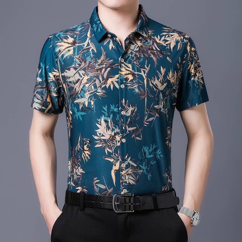 Kemeja Lelaki Baju Batik Bunga Flora Moden Men Shirt Kasual Tt142rt Shopee Malaysia