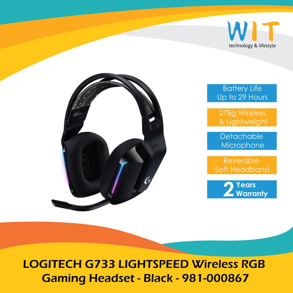 LOGITECH G733 LIGHTSPEED Wireless RGB  Gaming Headset - Black/White