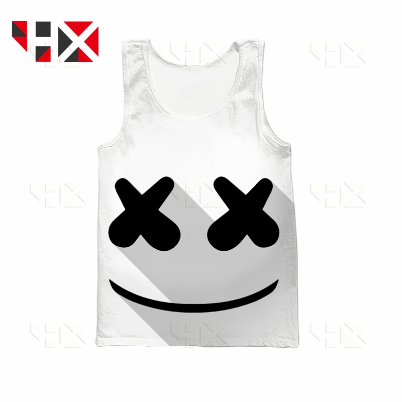 Hx 2019 Summer Newest 3d Print Vest Dj Singer Marshmallow Street