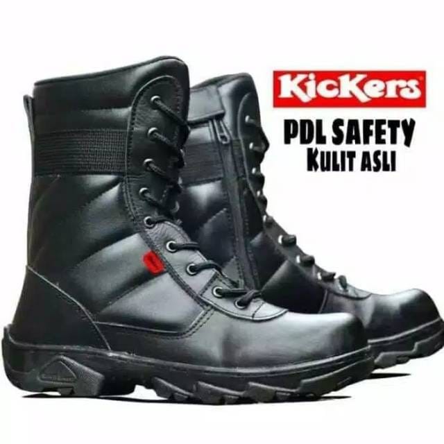TNI Polri Army Police Safety Boots Men's High Boots Kickers PU Leather Steel Toe