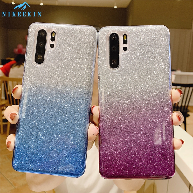 Casing For Samsung Galaxy J2 Pro J2 Core J2 Prime J4 Plus J8 18 J3 15 16 17 Bling Gradient Soft Tpu Phone Case Sequins Glitter Shockproof Silicone Cover Lovely Girl Shinning