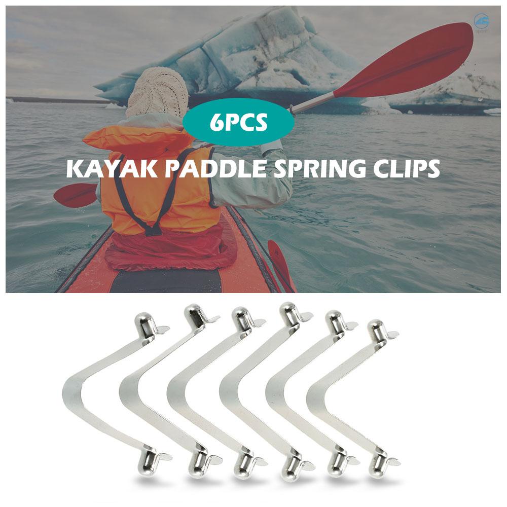 CAR* 6pcs Kayak Paddle Spring Clips Tent Pole Clips Push Button Spring Snap Clip Locking Tube Pin