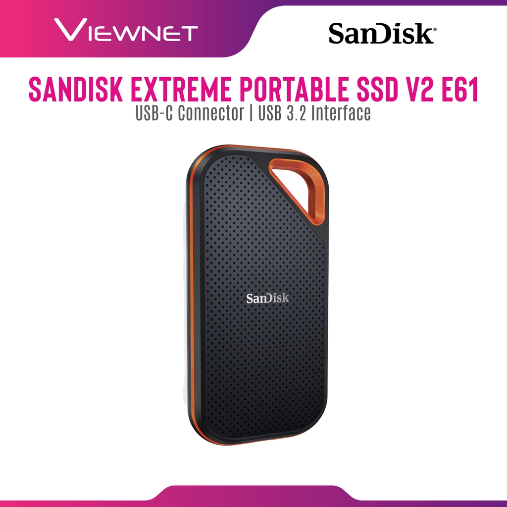 SanDisk Extreme Portable SSD V2 1050MB/s E61 Type-C IP55 Shock