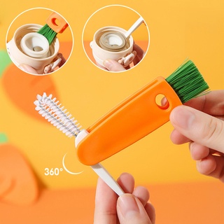 3-in-1 Multifunctional Kitchen Mini Cup Bottle Glass Lid Cleaning Brush Accessory Bottle Mouth Cap Detail Cup Brush Feeding Bottle Brush Multifunctional Grooved Cup Cover Brush迷你清洁刷/新款/多功能
