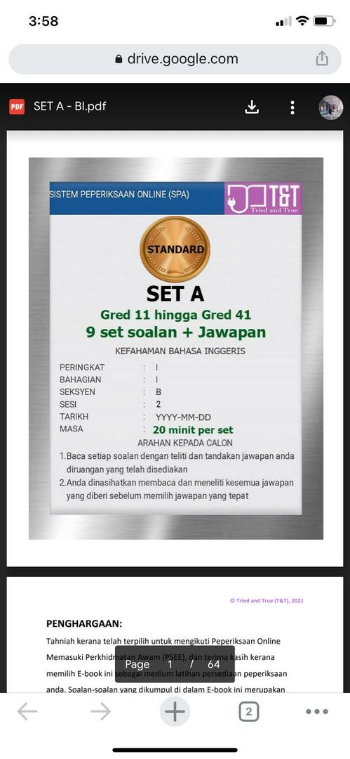 Kefahaman Bahasa Inggeris Spa 2022 Gred 11 41 Past Exams Questions Shopee Malaysia