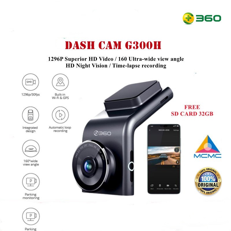 360 Dash Cam G300H - 1080P Full HD Car Camera Video Recorder 1 YEAR WARRANTY