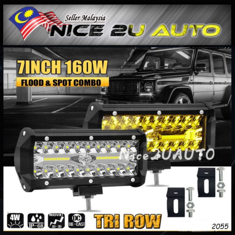 7'' 120W Led Work Light Fog Light Spot light Flood Beam For Work Offroad Car Tractor Truck 12-24V ⚡READYSTOCK⚡