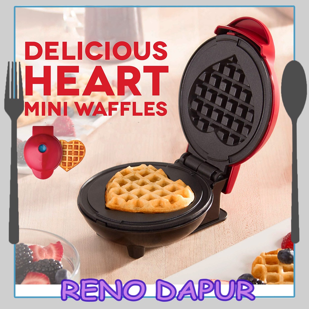 HEART SHAPE MINI WAFFLE MAKER Electric Waffles Maker Waffle Machine Mini Waffle Pot Machine Mesin Waffle Mini 威化饼机鸡蛋糕机