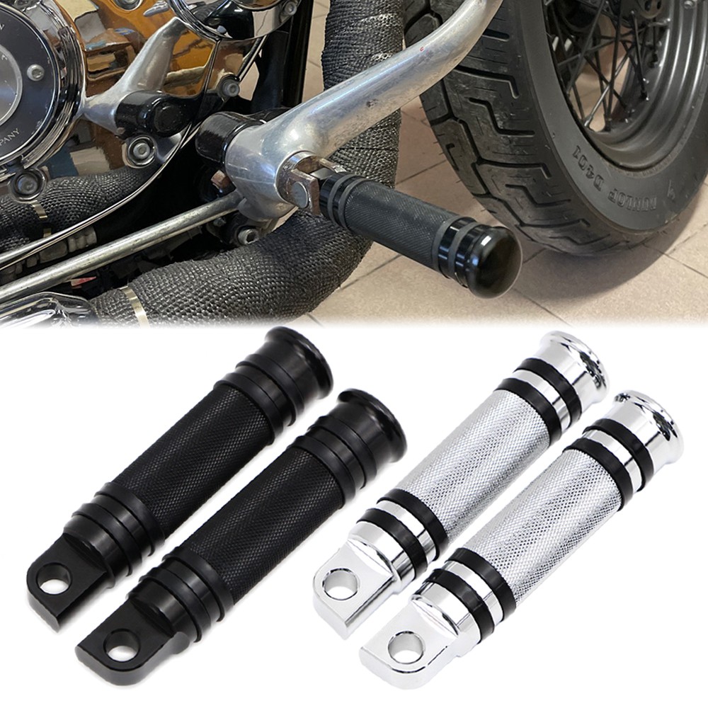 HK Group Motorcycle Black Adjustable Highway Peg Mounting Kit with Footpeg Foot rest For Harley Davidson Sportster 883 1200 Street Bob Softail CVO Equipped 1-1/2 inch Front Engine Guard 1.5 