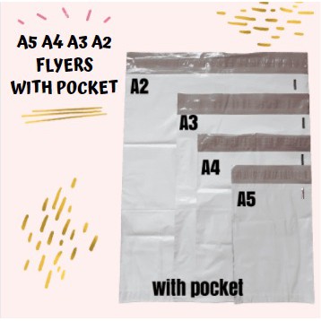 A5 A4 A3 A2 White Shipping Courier Bag With Consignment Note Pocket ...