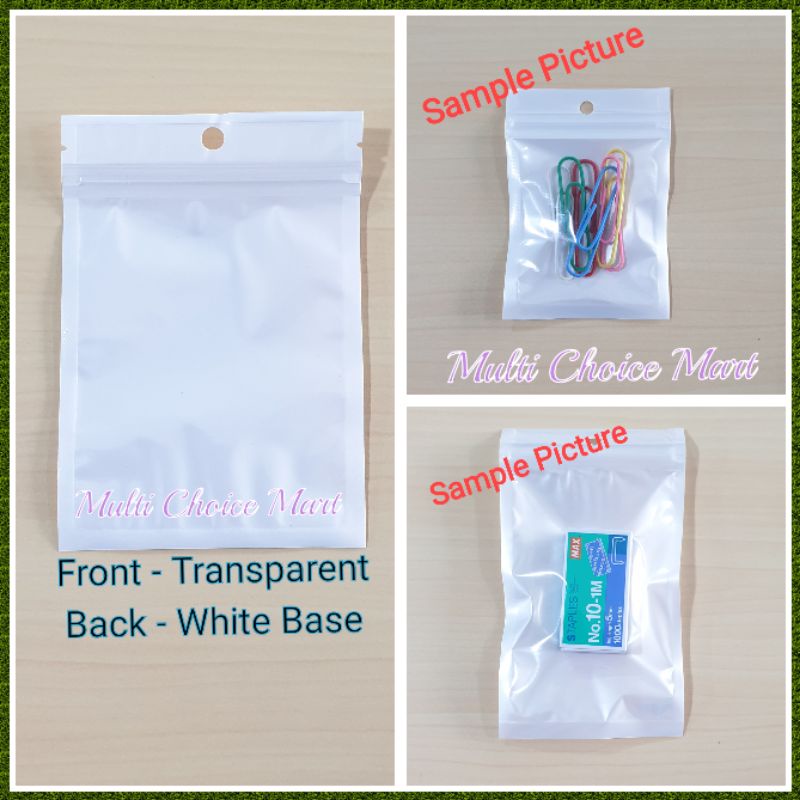 100pcs Zipper Bag / Packing Bag / Transparent White Plastic Bag ...