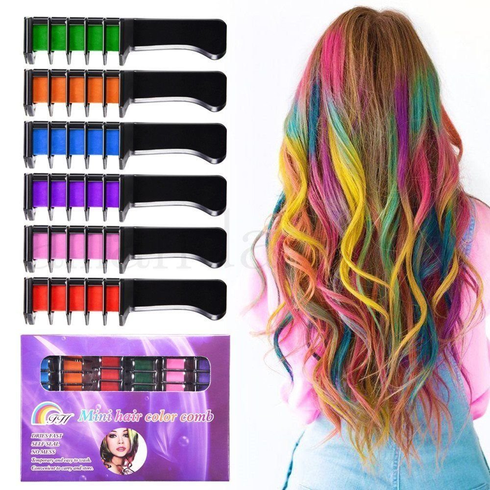 Temporary Hair Chalk Non Toxic Washable Hair Color Comb For Party