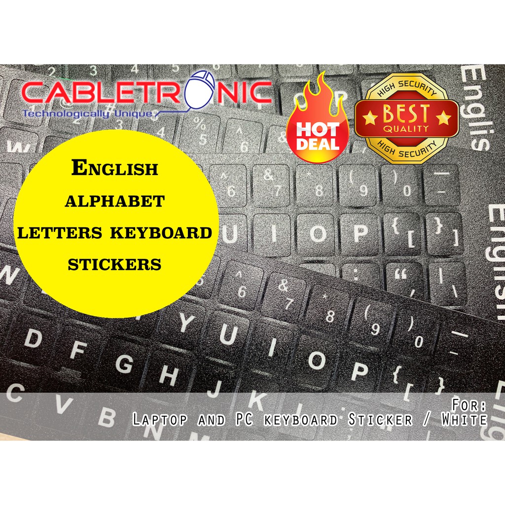 English alphabet letters keyboard stickers / Font Sticker for Laptop