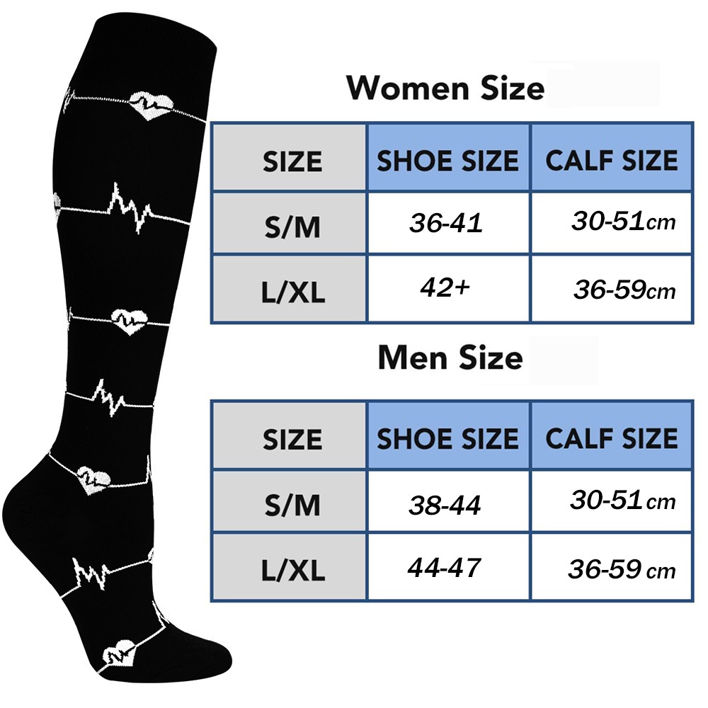 laite hebe compression socks size chart