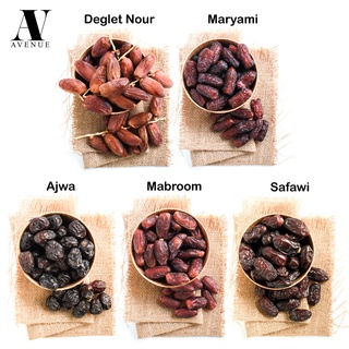 Kurma ( Safawi / Ajwa / Medjoul / Mabroom / Deglet Noor / Maryami ) Vip Madinah Dates - Saudi Arabia (500g/1kg/2kg/3kg)