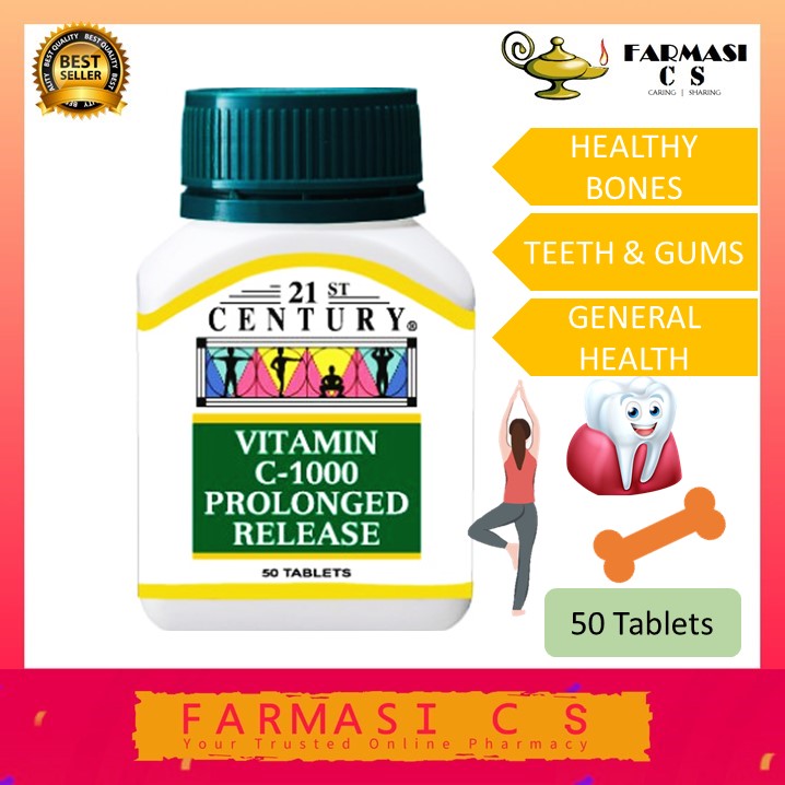 Buy 21st Century Vitamin C 1000 Prolonged Release 50 Tablets Exp 02 24 Vitamin C Ascorbic Acid 1000mg Seetracker Malaysia