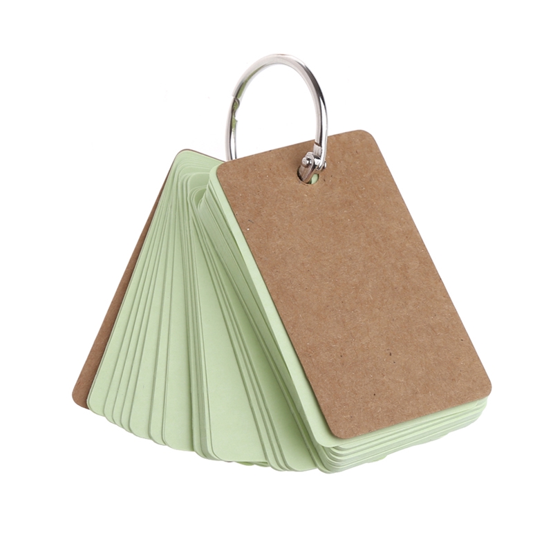 √ Learning Card Kraft Paper Binder Ring Easy Flip Flash Cards Study ...