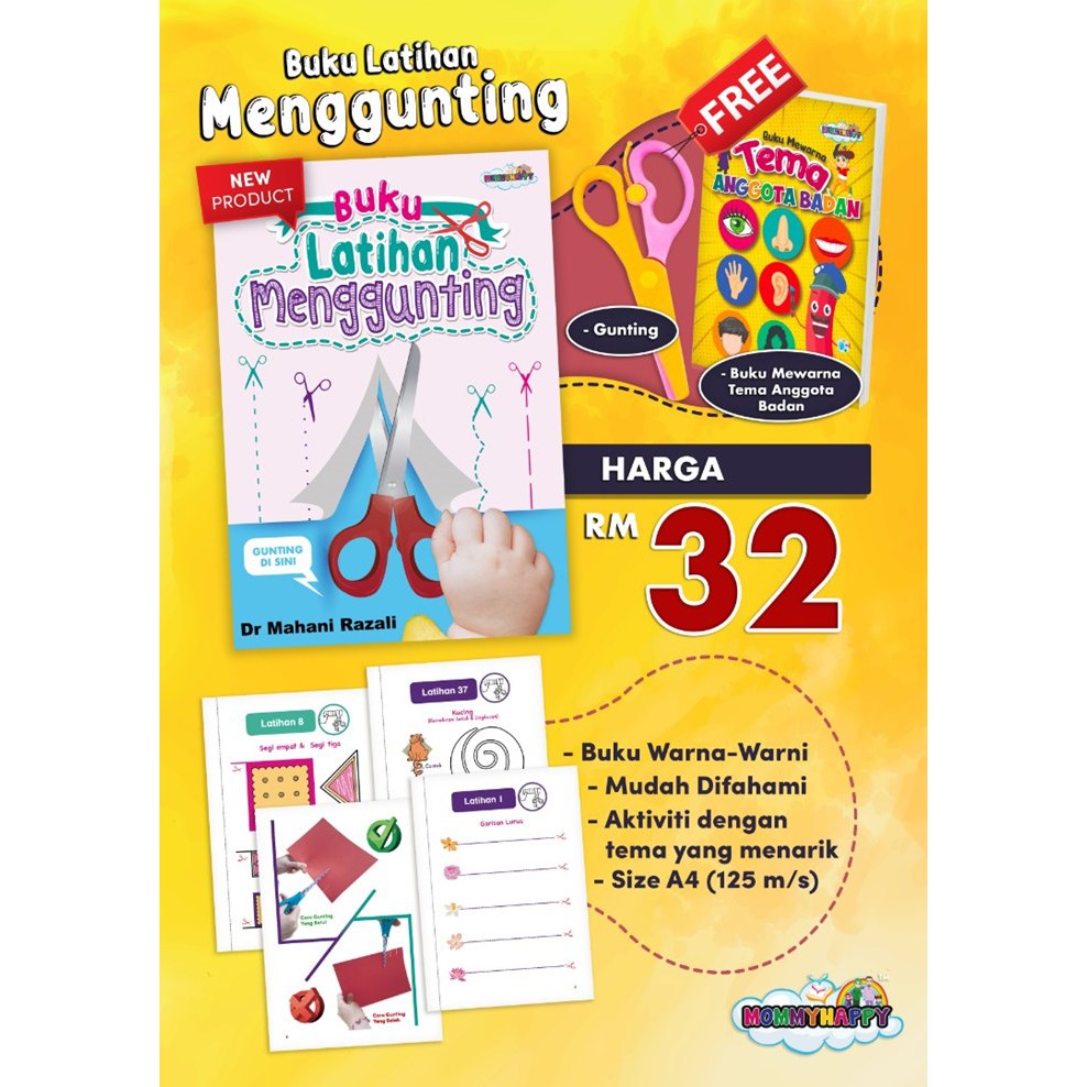 Ready Stock Buku Latihan Menggunting Free Gunting Buku Mewarna Shopee Malaysia