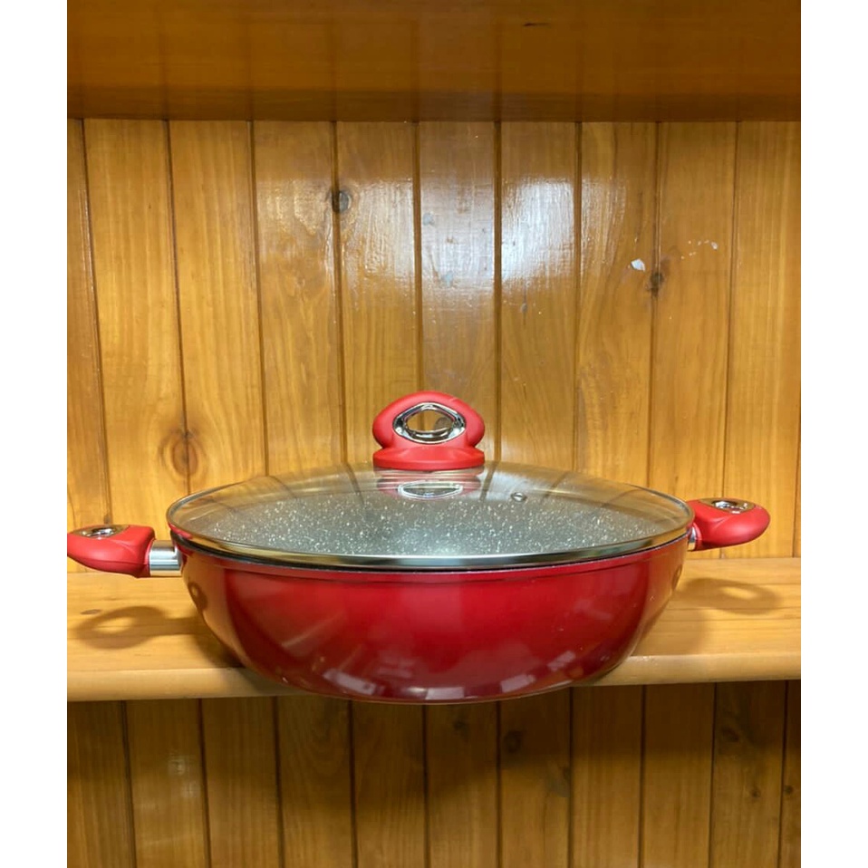 Bialetti Chefs Pan & Lid 32cm (Red) Shopee Malaysia