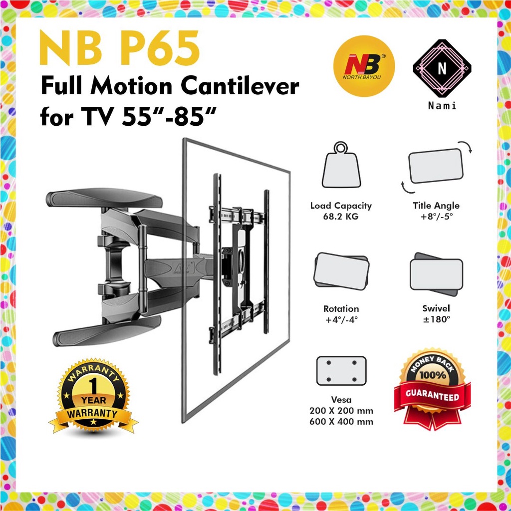 nb-north-bayou-p65-to-55-to-85-inch-tilt-tv-wall-bracket-holder-mount