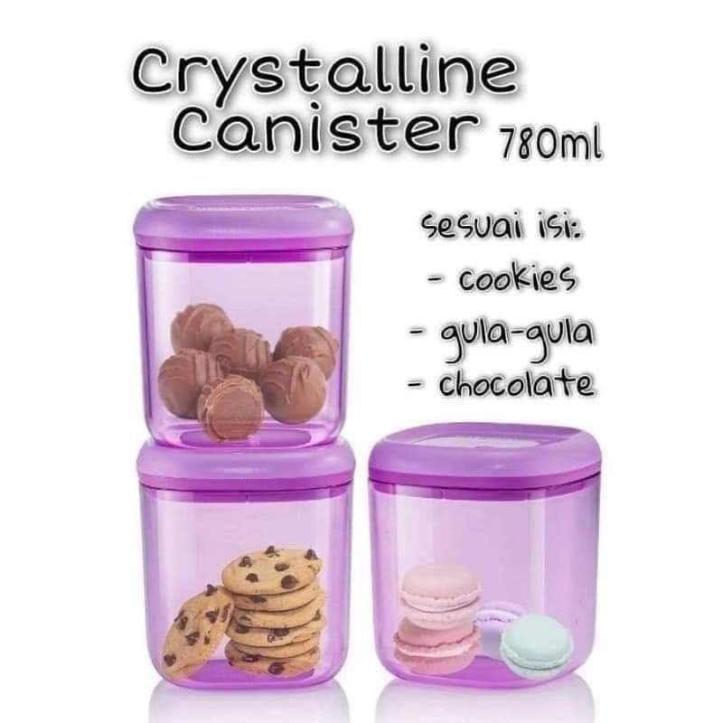 Tupperware Crystalline Canister @ Bekas Kuih Raya/Coklat/Gula-Gula/ 1set/ 3pcs/ 780ml