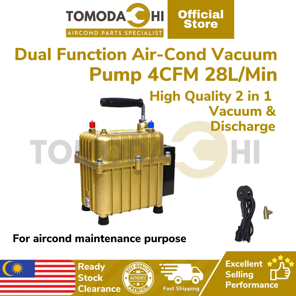 TOMODACHI Aircon Vacuum Pump Kereta 4CFM 9.9L 2 in 1 Dual Function 28L/Min Super Fast 3pin