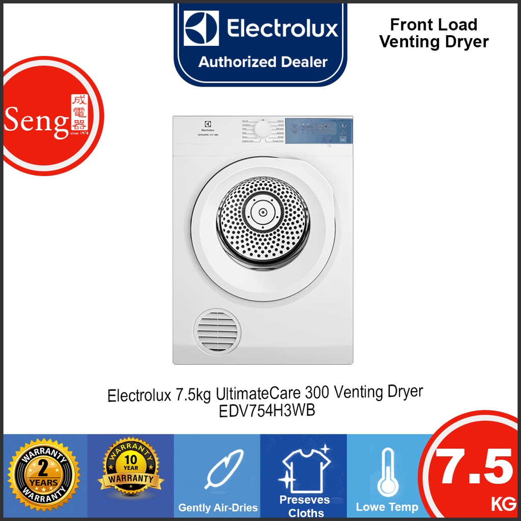 Electrolux 7.5kg Front Load Dryer Ultimate Care 300 Venting Dryer