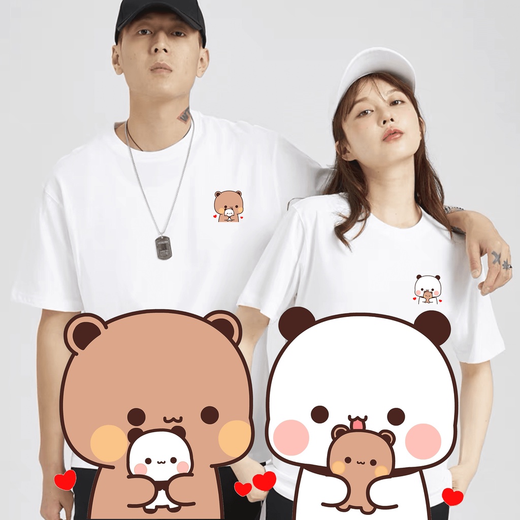 可爱 布布一二 情侣T恤 Cute Bubu Yier Matching Couple Tees Adult Unisex Cotton T-Shirts