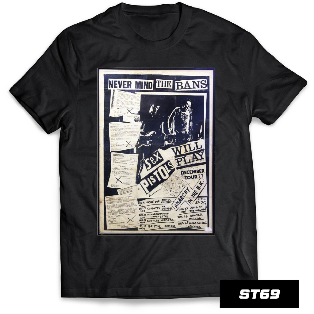 mens Sex Pistols x Limited Edition T-shirt in Mid Merch Black | UK