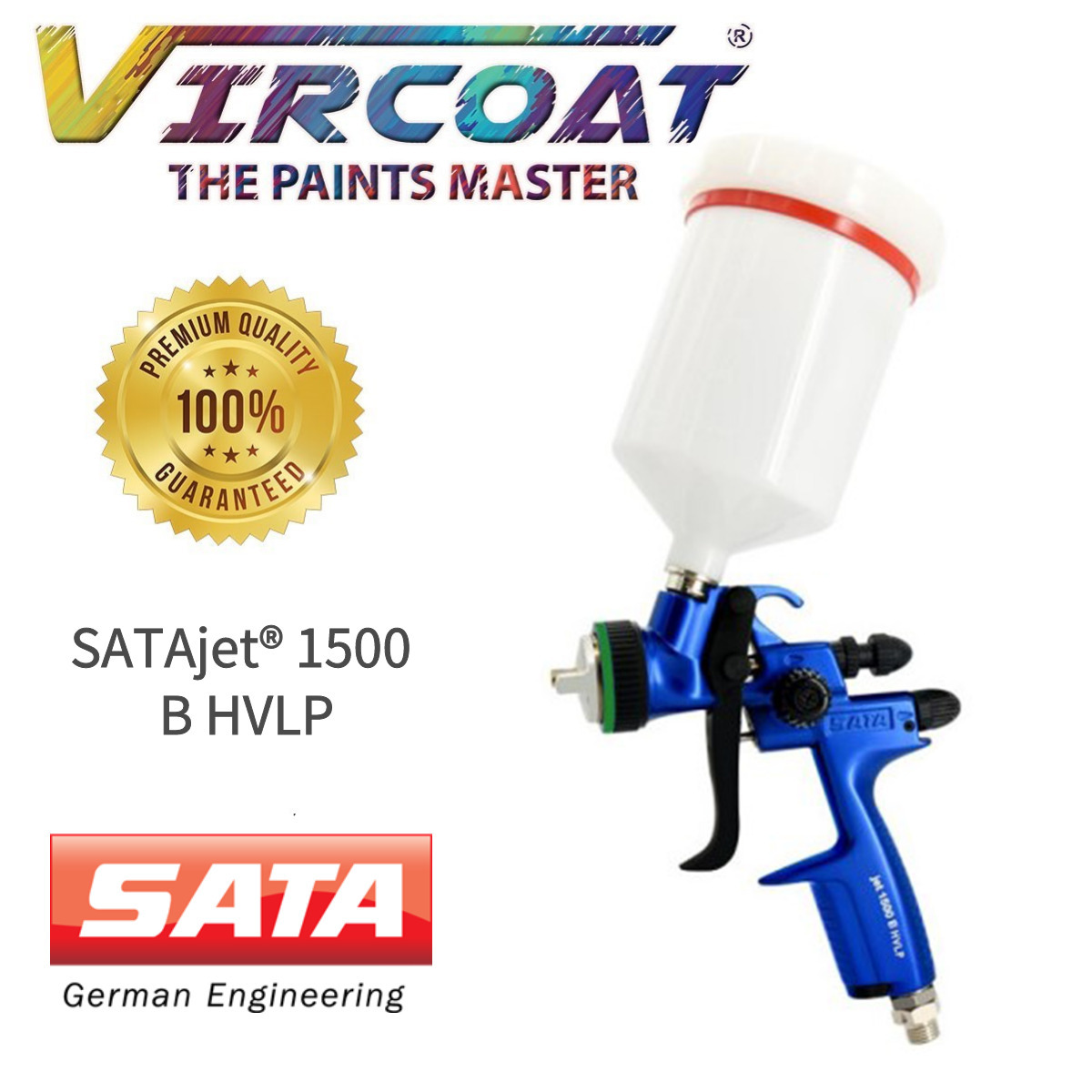 Satajet 1500 B Hvlp Solv Professional Spray Gun With 0 6l Qcc Reusable Plastic Gravity Flow Cup Without Swivel Joint Shopee Malaysia