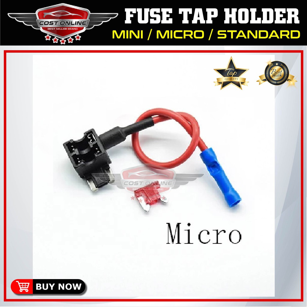 Car Fuse Add Circuit Tape Fuse Media Mini Micro Holder Quick Joint Cable Kit (Fuse Not Included)