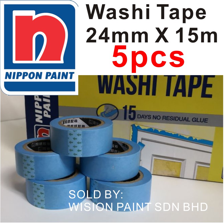 WASHI TAPE NIPPON PAINT ( 5 Pcs ) 24MM X 15M / painter tape / painting