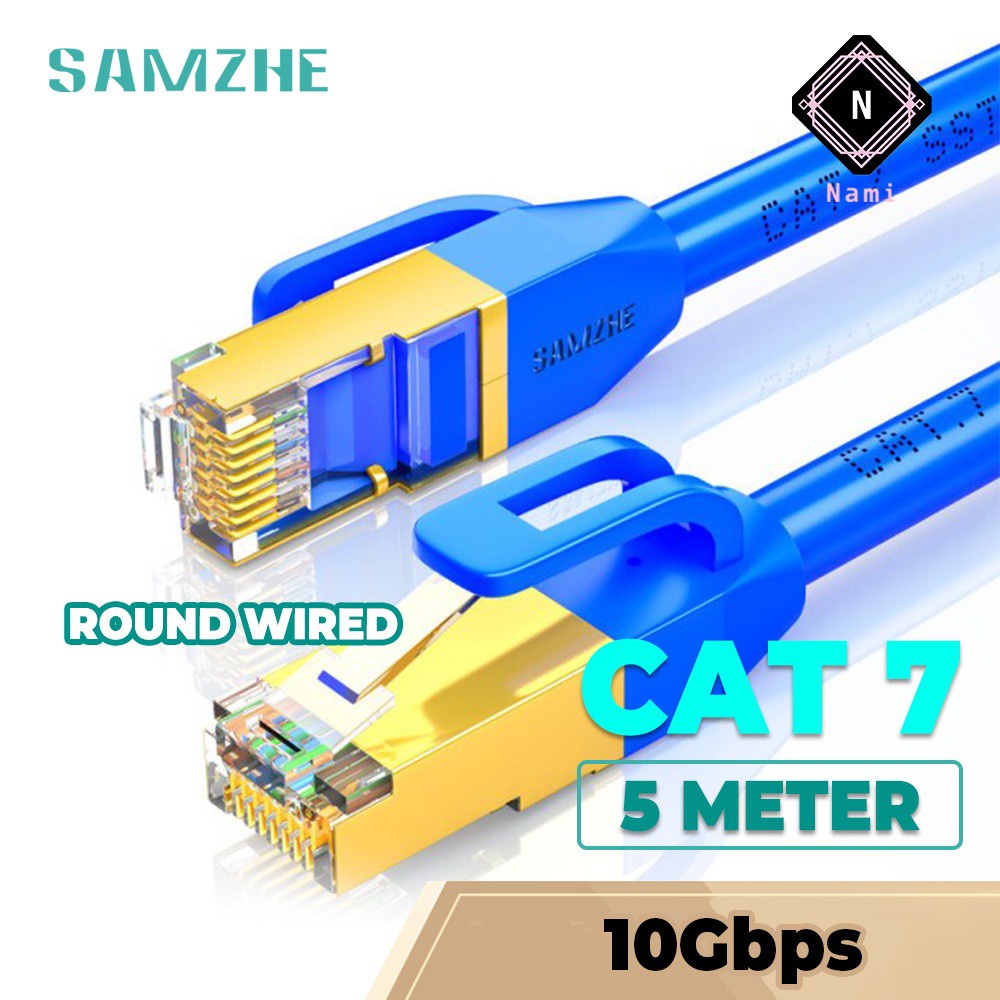 SAMZHE TMA Cat7 Round Ethernet Cable SuperSpeed 10 Gbps Patch SFTP LAN Cable for RJ45 PC Laptop Router Gaming 0.5-5M