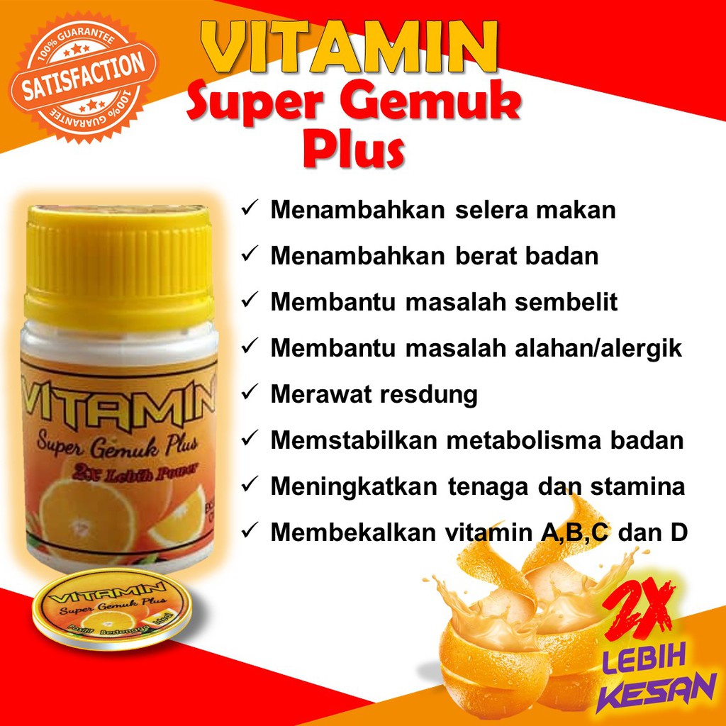 Borong ?Vitamin Super Gemuk Plus? - Original HQ - 2kali Lebih Berkesan