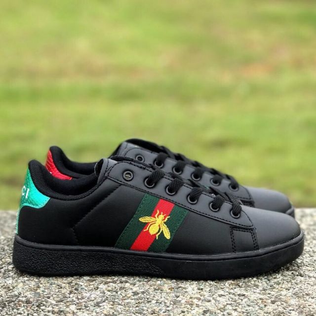 gucci bee sneakers black