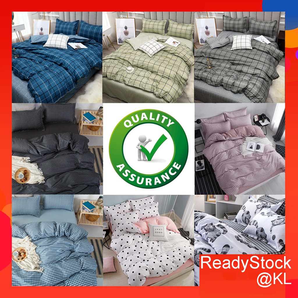 Ready Stock Ikea Style Bedding Simple Design Bedsheet Set Cardar Set