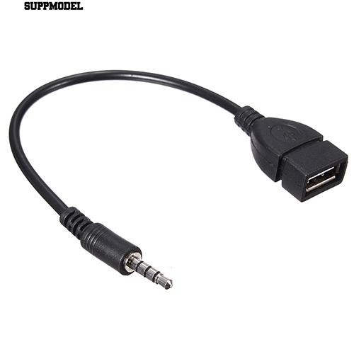 Purpose Durable 3.5mm Male Audio AUX-in-Jack USB 2.0 Type Female OTG Converter Cable