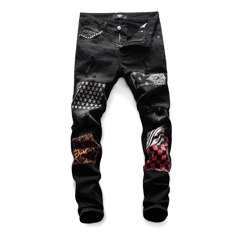 black patch pants